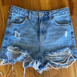 Topshop Moto Mom Denim Shorts